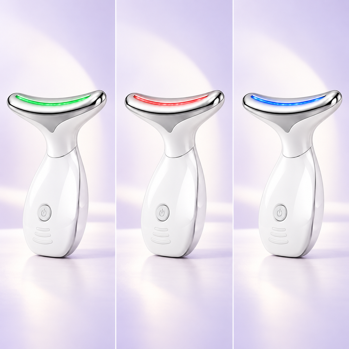 Masajeador de cara, cuello y papada con vibración y LED