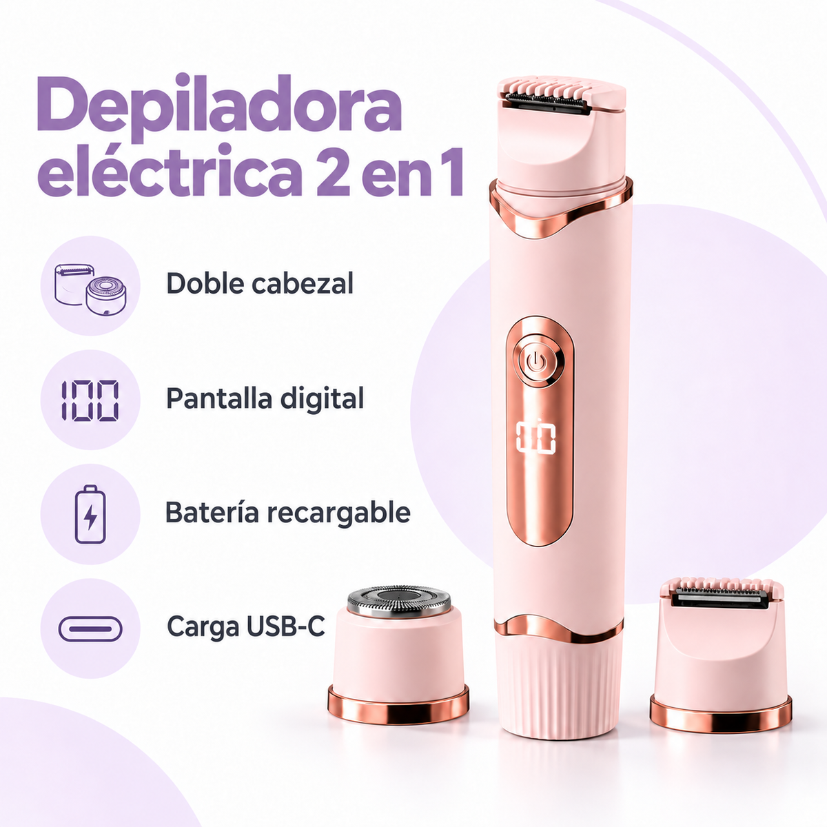 Depiladora eléctrica  eléctrica 2 en 1 - Dual Head