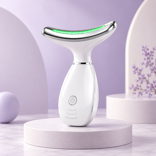 Masajeador de cara, cuello y papada con vibración y LED